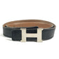 HERMES vintage H logo H belt Constance belt Leather Black x Brown/SilverHardware Used