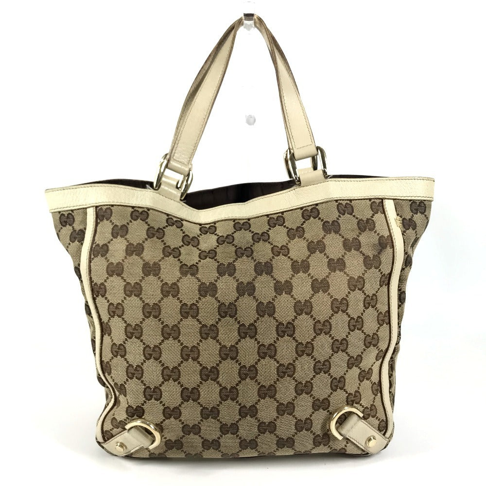 GUCCI 130739 GG logo Shoulder bag Tote Bag Shoulder Bag GGCanvas/Leather Beige/IvoryBased Used