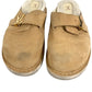 LOUIS VUITTON LV logo clogs with fur Shoes shoes Sandals Leather / fur Beige/White Used