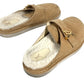 LOUIS VUITTON LV logo clogs with fur Shoes shoes Sandals Leather / fur Beige/White Used