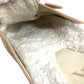 LOUIS VUITTON LV logo clogs with fur Shoes shoes Sandals Leather / fur Beige/White Used