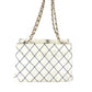CHANEL Wild stitch CC CC Mark logo Bag Tote Bag Chain Bag Double Chain Shoulder Bag Leather White/Navy Used