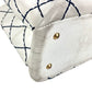 CHANEL Wild stitch CC CC Mark logo Bag Tote Bag Chain Bag Double Chain Shoulder Bag Leather White/Navy Used