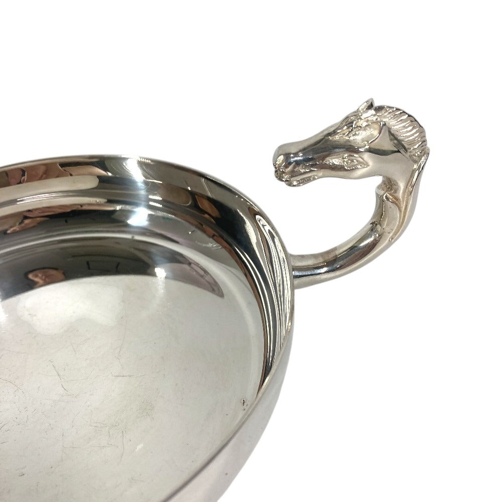 HERMES tray Cheval horse logo Object, ornament, tray, interior decor accessory case SV925 Silver Used