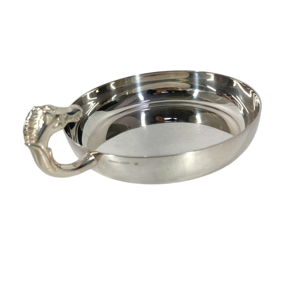 HERMES tray Cheval horse logo Object, ornament, tray, interior decor accessory case SV925 Silver Used