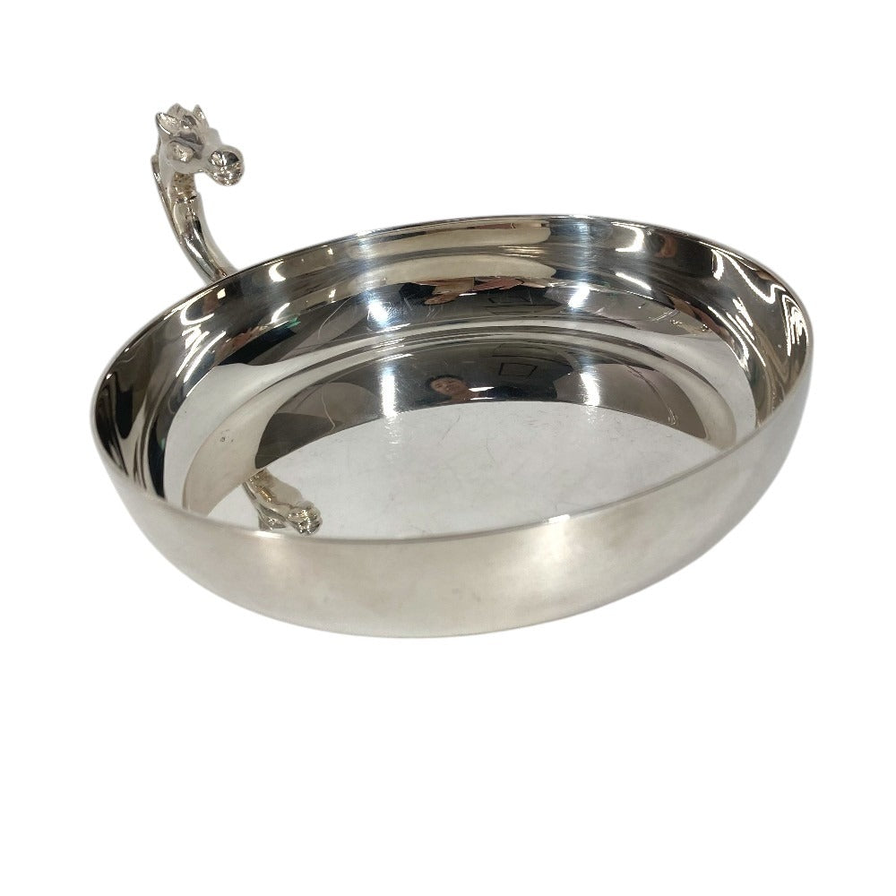 HERMES tray Cheval horse logo Object, ornament, tray, interior decor accessory case SV925 Silver Used
