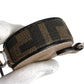FENDI ZUCCA FF Logo Major Scale Bag Charm Key Holder Leather Brown Used