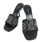 LOUIS VUITTON 不明 6AM Studded LV Logo Shoes, Sandals Mules Leather Black Used