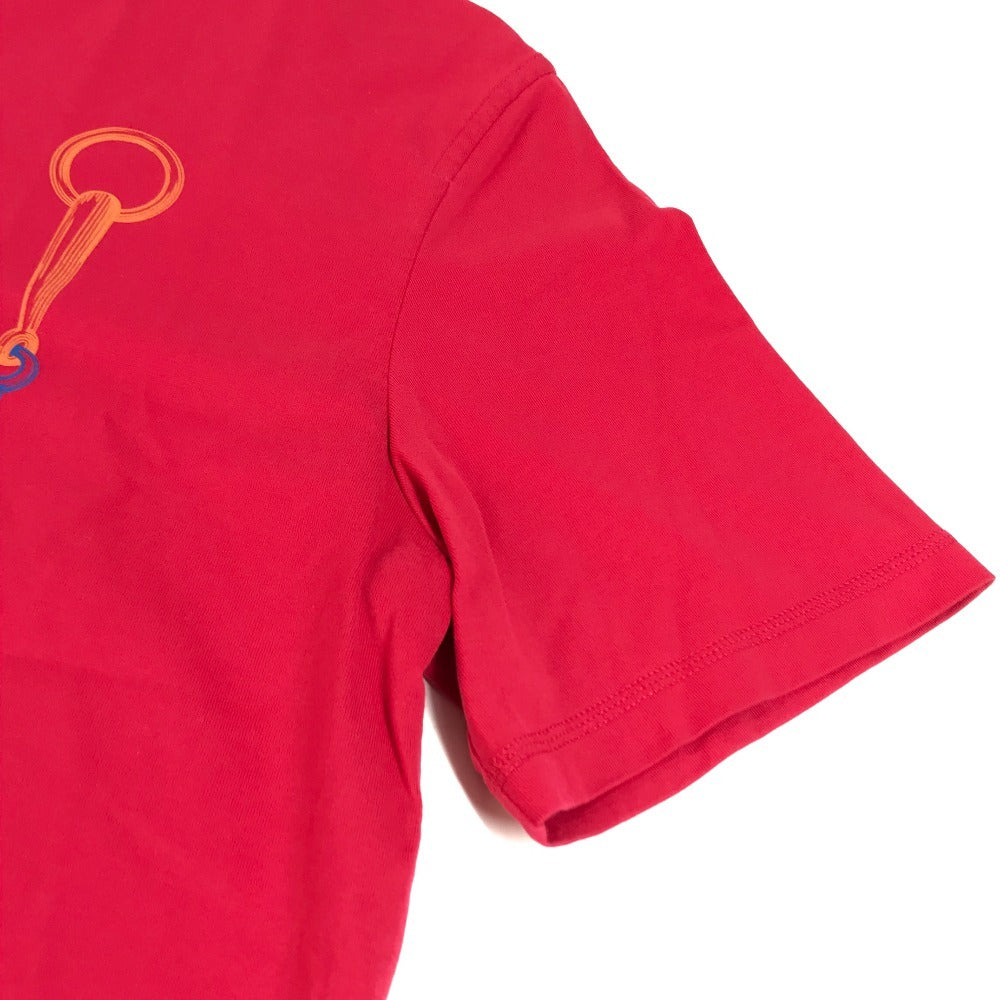 HERMES Chainpattern logo Apparel T-shirt Dress Round neck Dress cotton Red Used