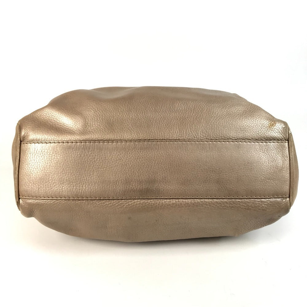 GUCCI 211944 With GG charm Bag Tote Bag shawl Shoulder Bag Leather Metallic Pink BeigeBased Used