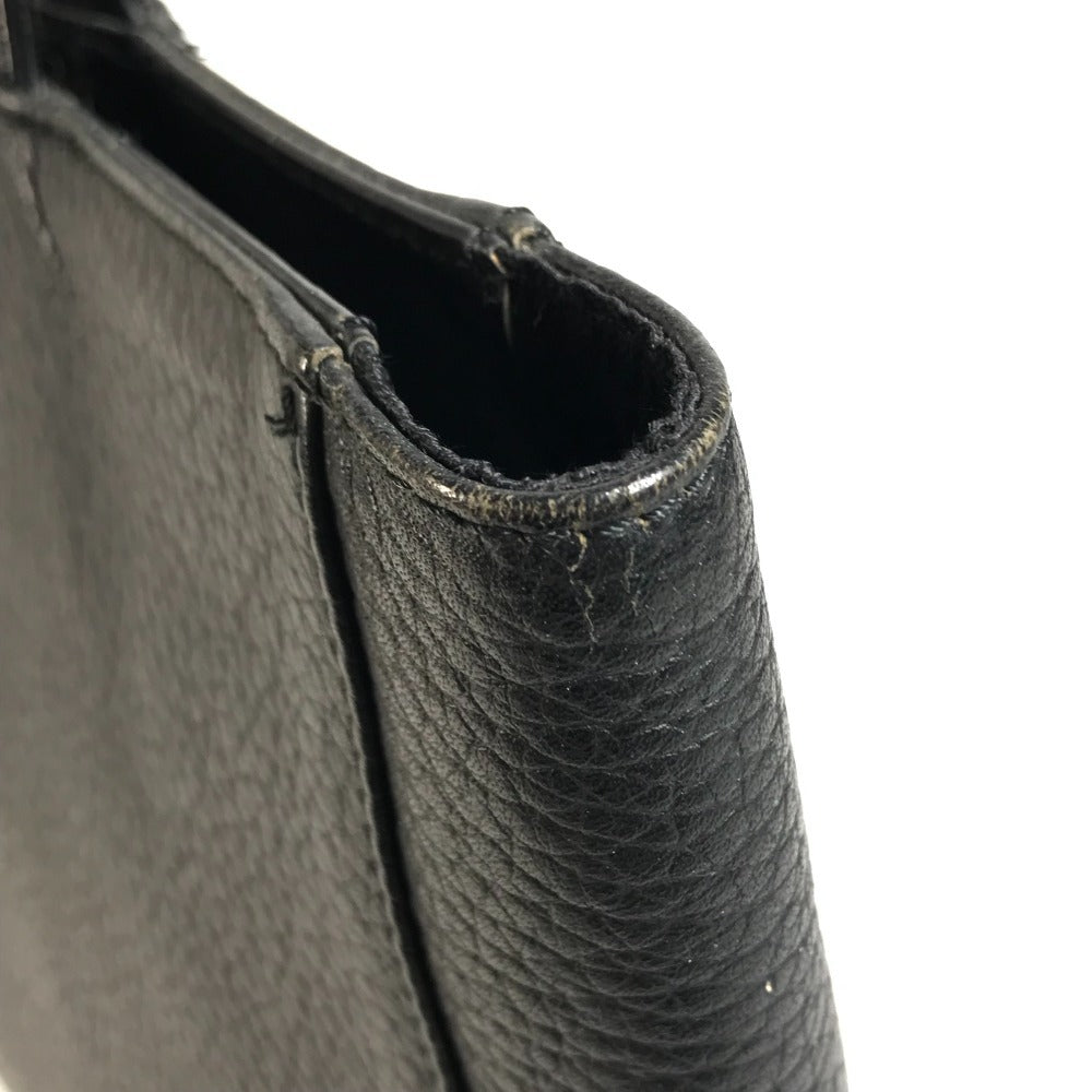 VERSACE vintage Sunburst logo Bag Tote Bag shawl Shoulder Bag Leather Black Used