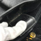 VERSACE vintage Sunburst logo Bag Tote Bag shawl Shoulder Bag Leather Black Used