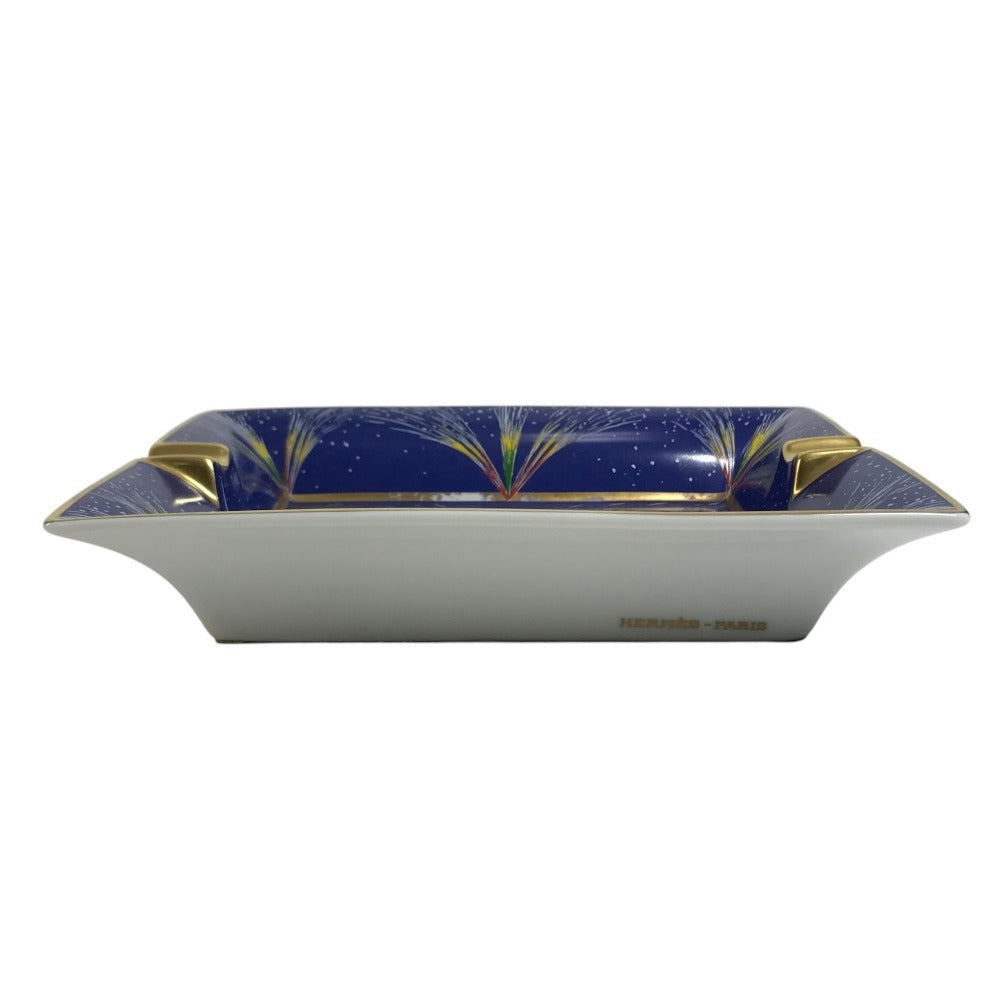 HERMES Ashtray Accessory case, jewelry case, accessory tray, interior ashtray Pottery blue Used