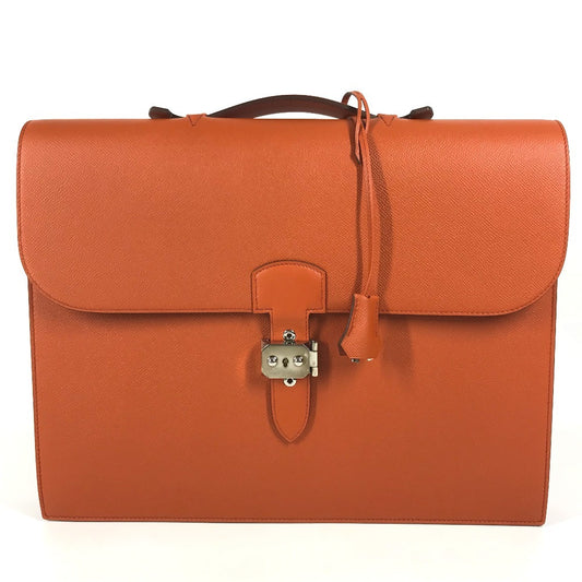 HERMES Sac à de Peches 38 Sac à de Peches 38 Tote bag, shoulder bag, handbag, document bag Business bag Epsom Orange/SilverHardware Used