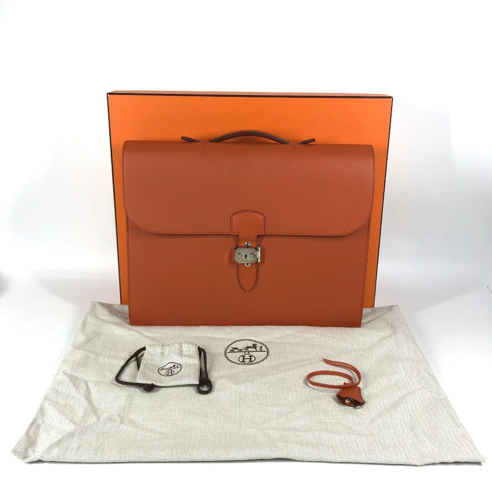 HERMES Sac à de Peches 38 Sac à de Peches 38 Tote bag, shoulder bag, handbag, document bag Business bag Epsom Orange/SilverHardware Used