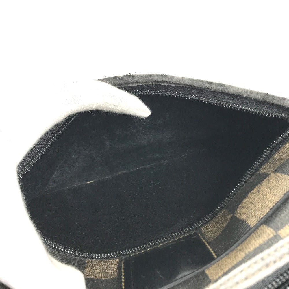 FENDI vintage Pecan logo Bag Crossbody Pochette Shoulder Bag PVC/Leather khaki/Black Used