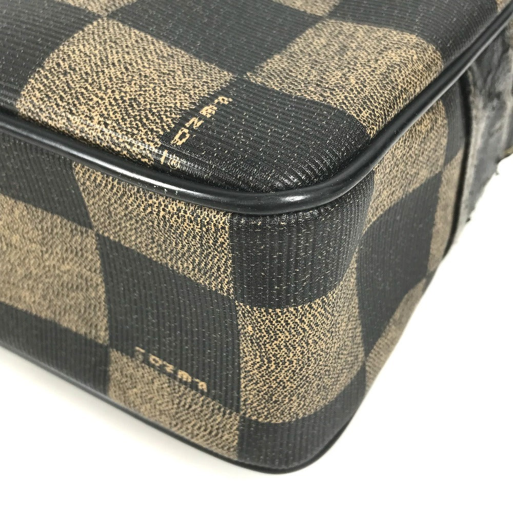 FENDI vintage Pecan logo Bag Crossbody Pochette Shoulder Bag PVC/Leather khaki/Black Used