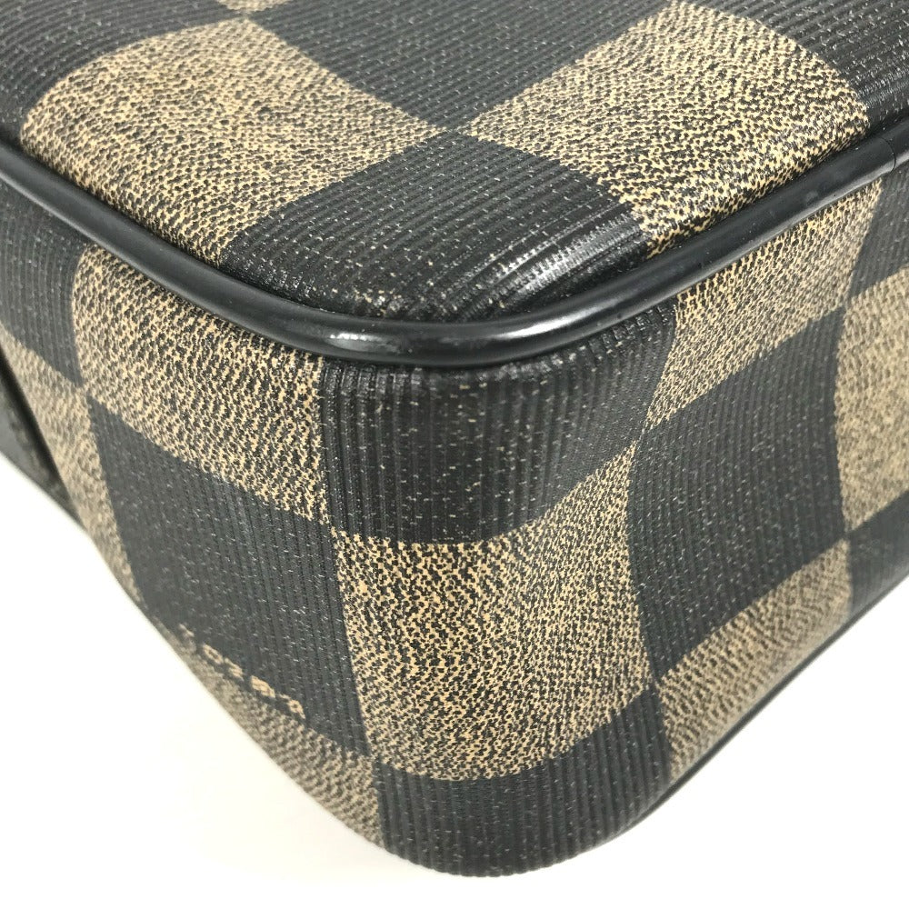 FENDI vintage Pecan logo Bag Crossbody Pochette Shoulder Bag PVC/Leather khaki/Black Used