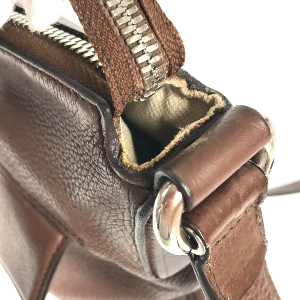 GUCCI 322059 Interlocking G logo Bag Crossbody Pochette Shoulder Bag Leather Brown Used