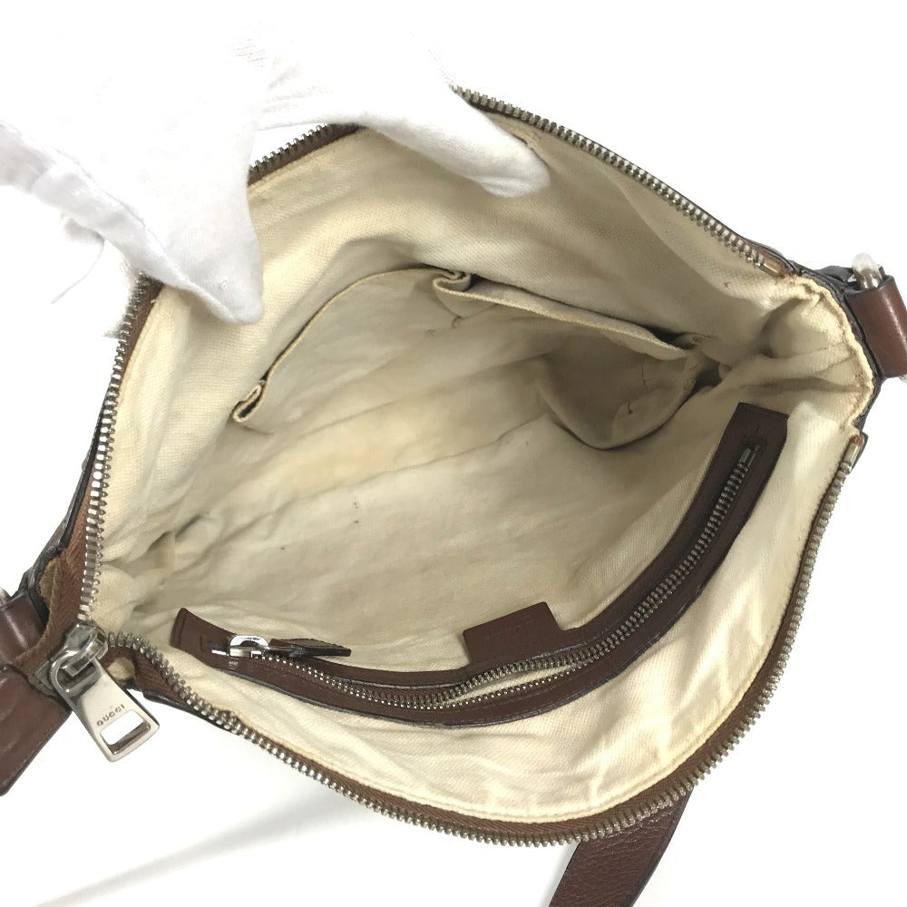 GUCCI 322059 Interlocking G logo Bag Crossbody Pochette Shoulder Bag Leather Brown Used