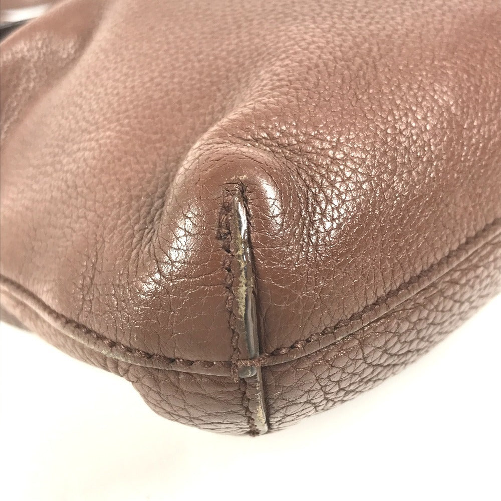 GUCCI 322059 Interlocking G logo Bag Crossbody Pochette Shoulder Bag Leather Brown Used