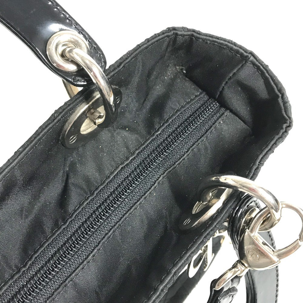 Dior 2WAY bag Shoulder Bag Cannage Lady CHRISTIAN DIOR lady dior Handbag, bag, tote bag Hand Bag Nylon Black Used