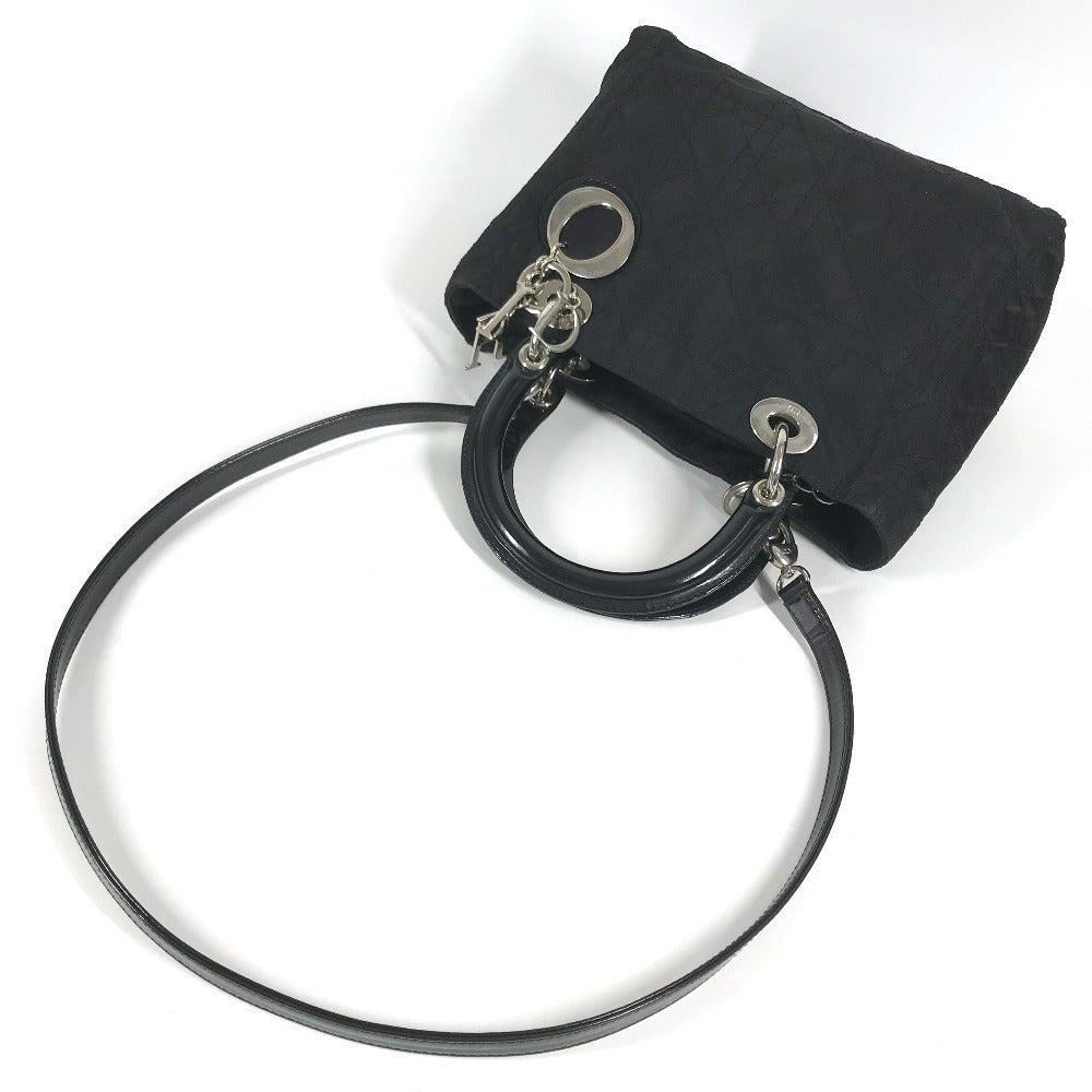 Dior 2WAY bag Shoulder Bag Cannage Lady CHRISTIAN DIOR lady dior Handbag, bag, tote bag Hand Bag Nylon Black Used