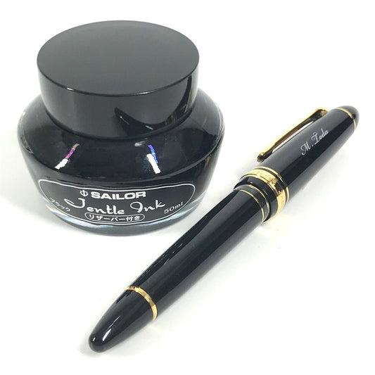 SAILOR Gold K21 21K 21K nib, ink included. Pens, writing instruments, stationery fountain pen Black Used