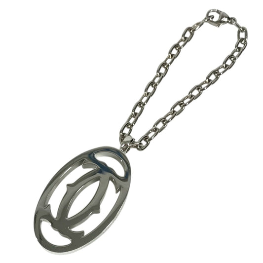 CARTIER T1220148 Charm Key Holder 2C Decor Charm Logo Necklace Choker Chain Necklace Accessory Pendant top Metal Silver Used