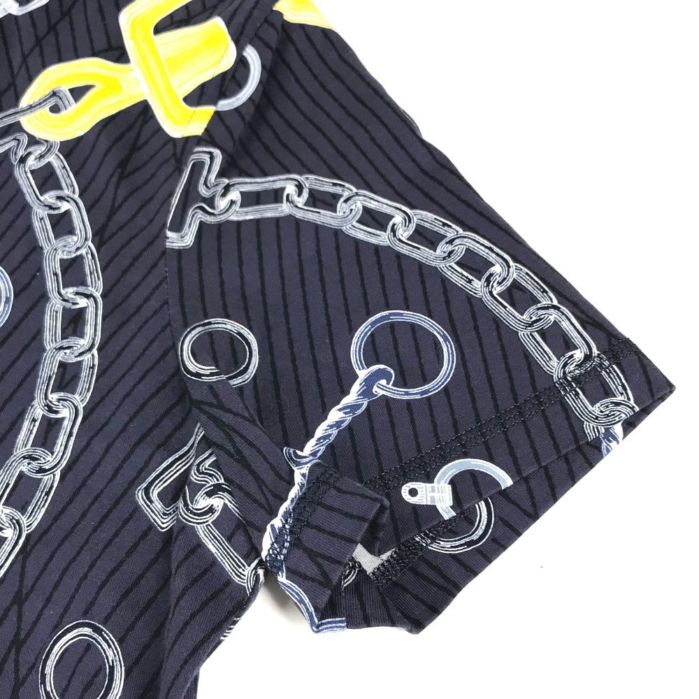HERMES Kaleidoscope Effect Apparel short sleeve tops Short sleeve T-shirt cotton Navy/yellow Used