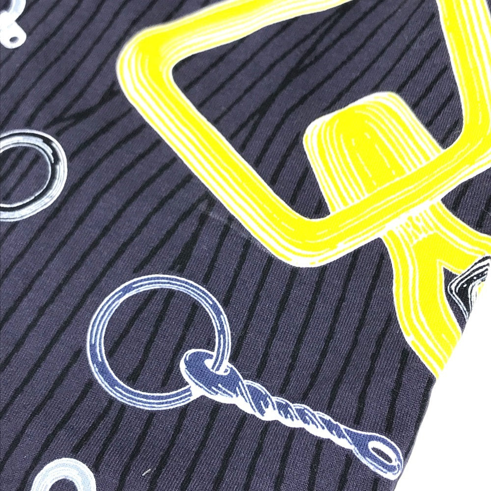 HERMES Kaleidoscope Effect Apparel short sleeve tops Short sleeve T-shirt cotton Navy/yellow Used