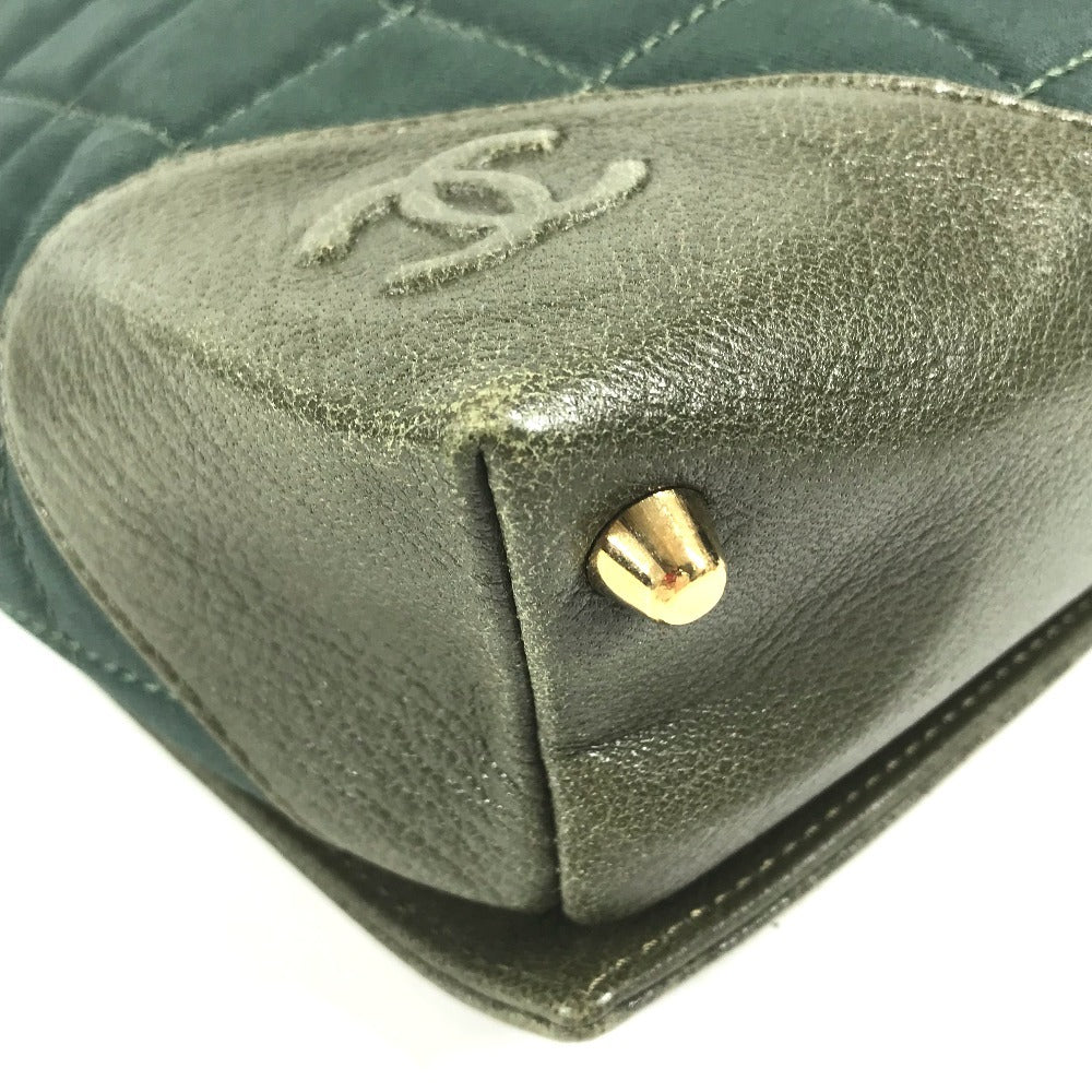CHANEL CC CC Mark logo Chocolate bar Bag Shoulder Bag Tote Bag Shoulder Bag Nylon / Leather khaki Used