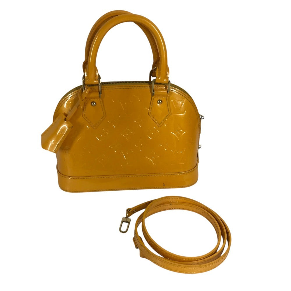 LOUIS VUITTON M91697 MonogramVernis Alma BB 2WAY bag Shoulder Bag Tote Bag Hand Bag MonogramVernis Jaune passion yellow Used