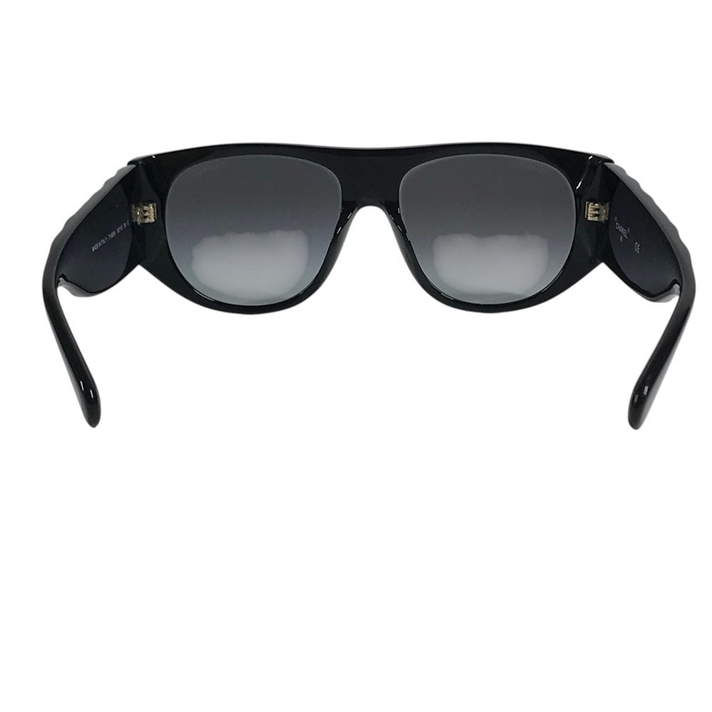 CHANEL 71465A Logo CC CC Mark Matelasse Quilted glasses glasses eyewear glasses sunglasses Plastic Black/Gold Used