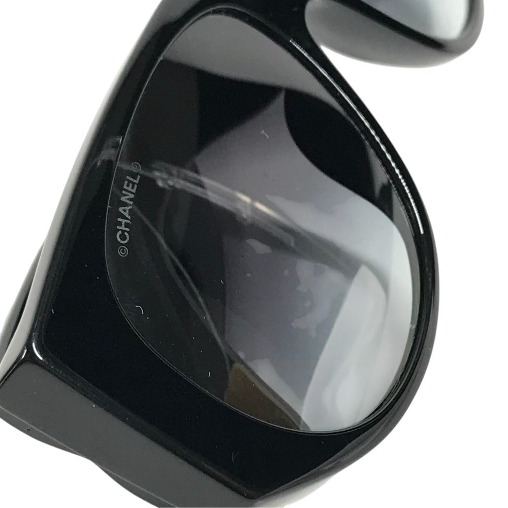 CHANEL 71465A Logo CC CC Mark Matelasse Quilted glasses glasses eyewear glasses sunglasses Plastic Black/Gold Used