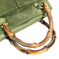 GUCCI 000 121 vintage Bamboo 2WAY bag Hand Bag Shoulder bag Tote Bag Shoulder Bag suede Green Used