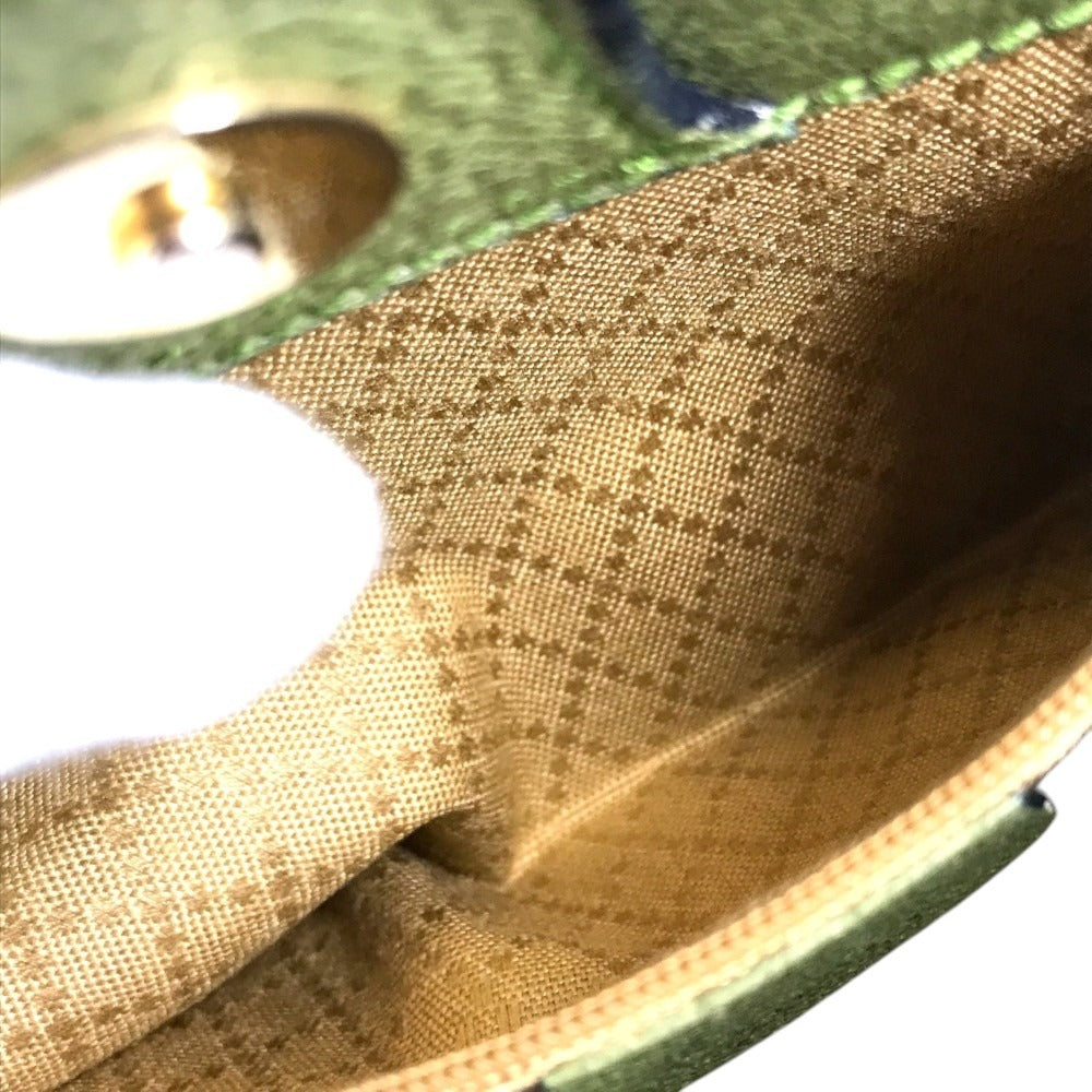 GUCCI 000 121 vintage Bamboo 2WAY bag Hand Bag Shoulder bag Tote Bag Shoulder Bag suede Green Used
