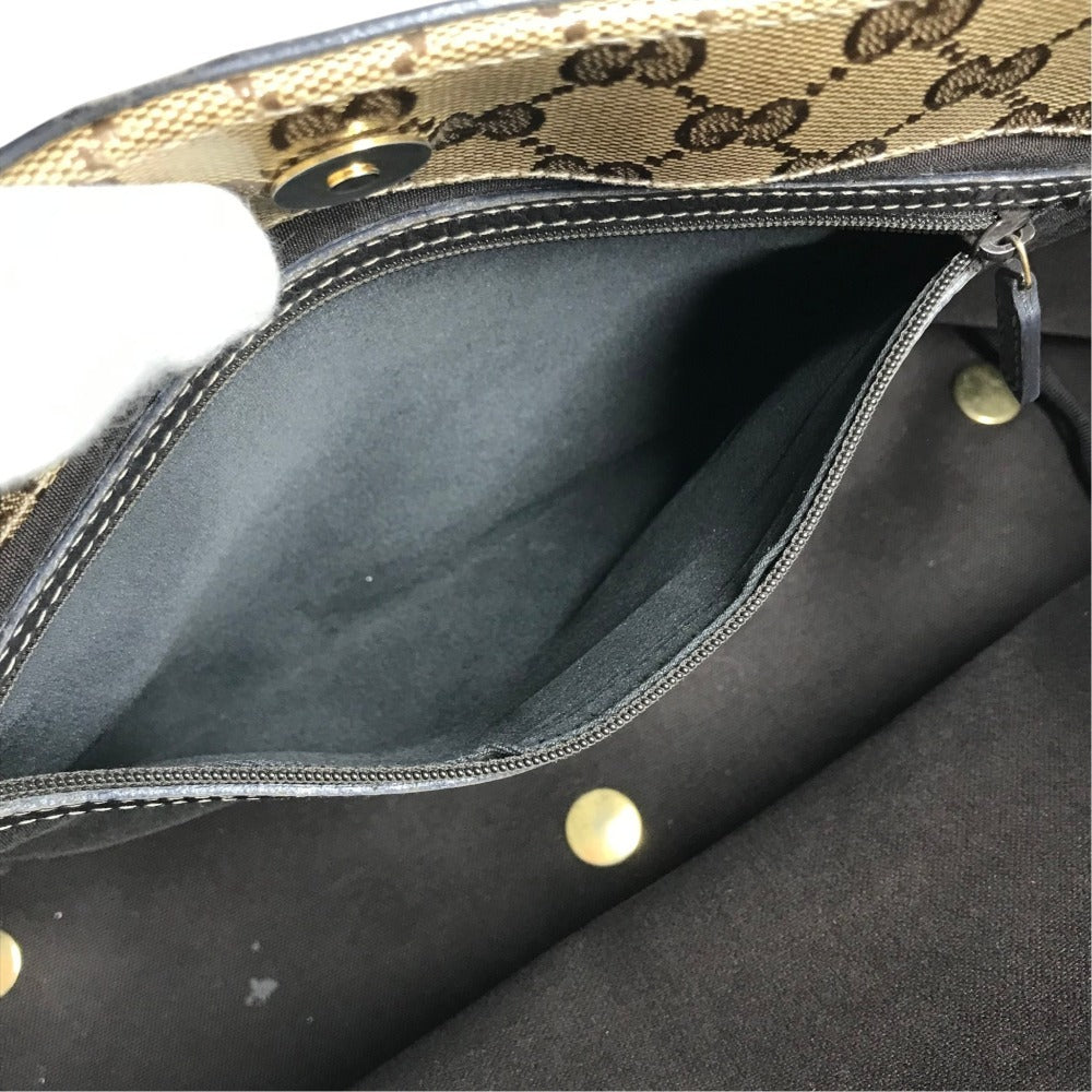GUCCI 336667 GG crystal Logo studs Tote Bag shoulder bag Shoulder Bag Leather / Coated Canvas Beige Used