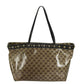 GUCCI 336667 GG crystal Logo studs Tote Bag shoulder bag Shoulder Bag Leather / Coated Canvas Beige Used