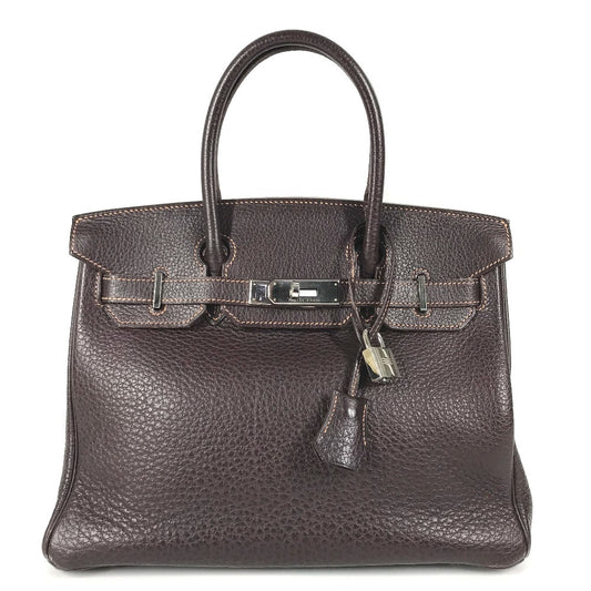 HERMES Birkin30 Birkin 30 Bag Tote Bag Hand Bag Fjord Havana Brown/SilverHardware Used