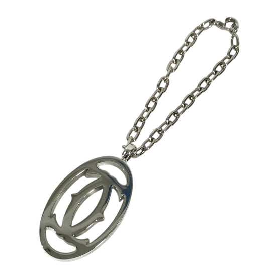 CARTIER T1220148 Charm Key Holder Bag Charm 2C Decor Charm Logo Necklace Choker Chain Necklace Accessory Pendant top Metal Silver Used