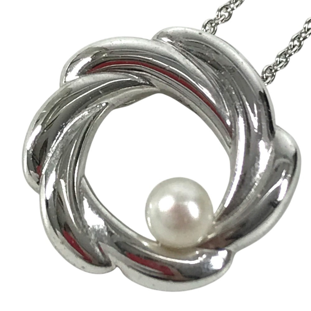 TASAKI Logo pearl Accessories Jewelry Chain Necklace Necklace Metal Silver Used