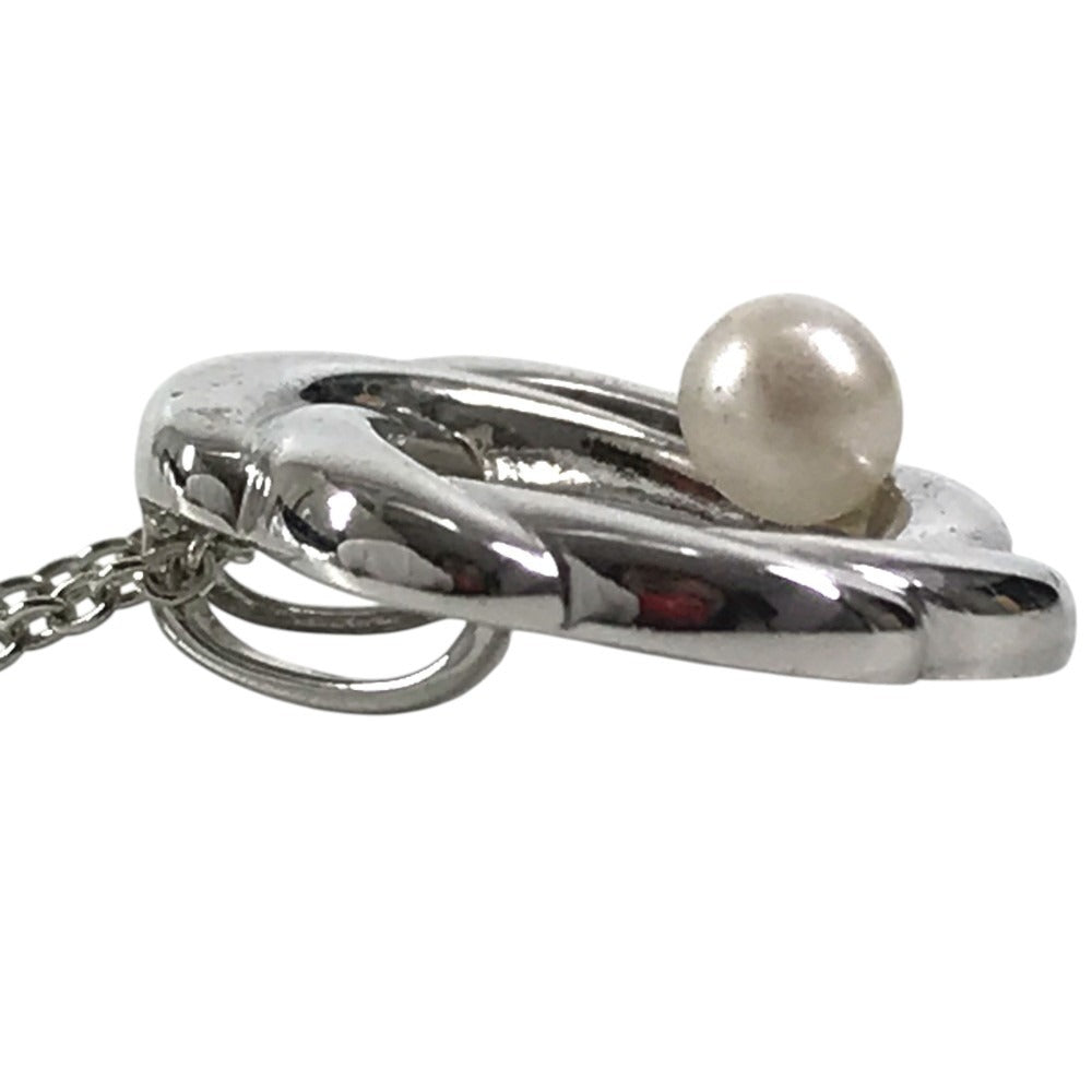 TASAKI Logo pearl Accessories Jewelry Chain Necklace Necklace Metal Silver Used