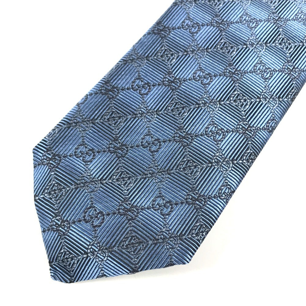 GUCCI 408869 GG logo Accessories Suit Necktie silk blue Used