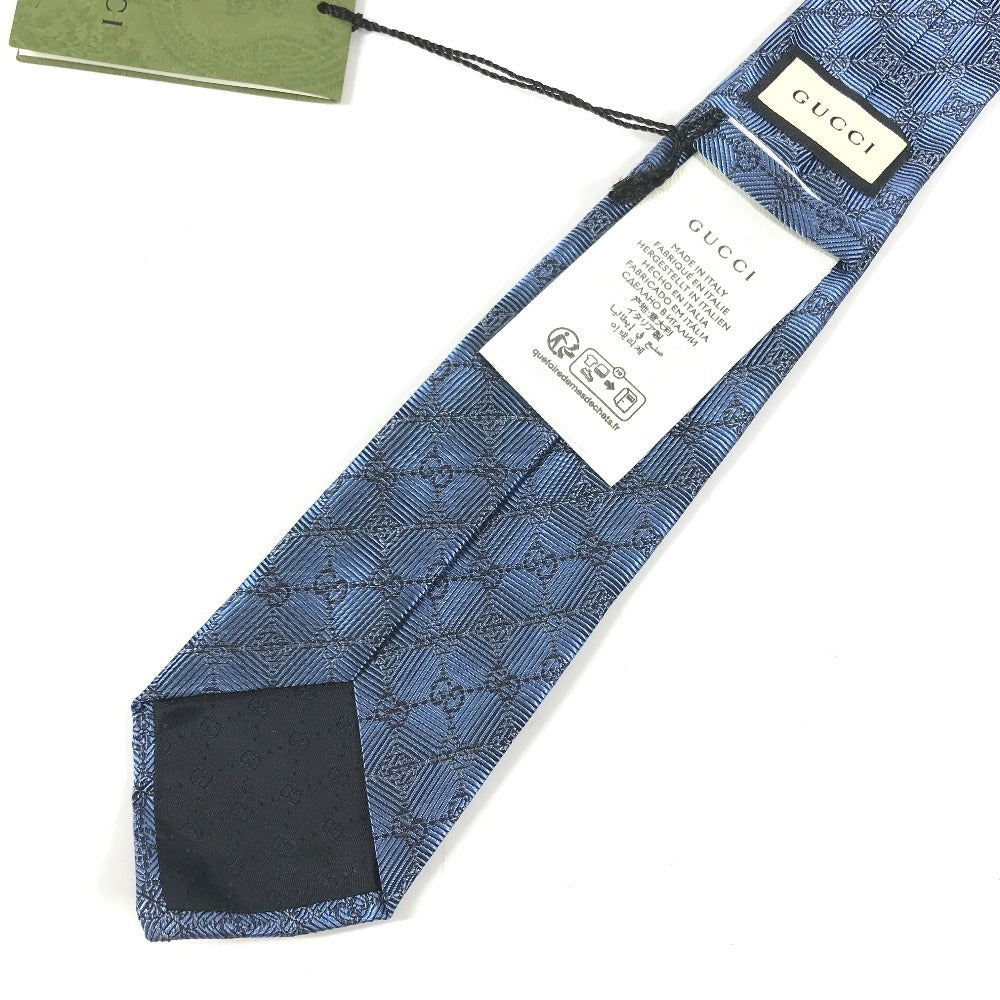 GUCCI 408869 GG logo Accessories Suit Necktie silk blue Used