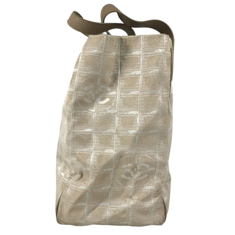 CHANEL A15991 CC CC Mark logo New Travel Line MM New Travel Line MM Shoulder bag, handbag, shoulder bag Tote Bag Leather / Nylon Jacquard Beige Used