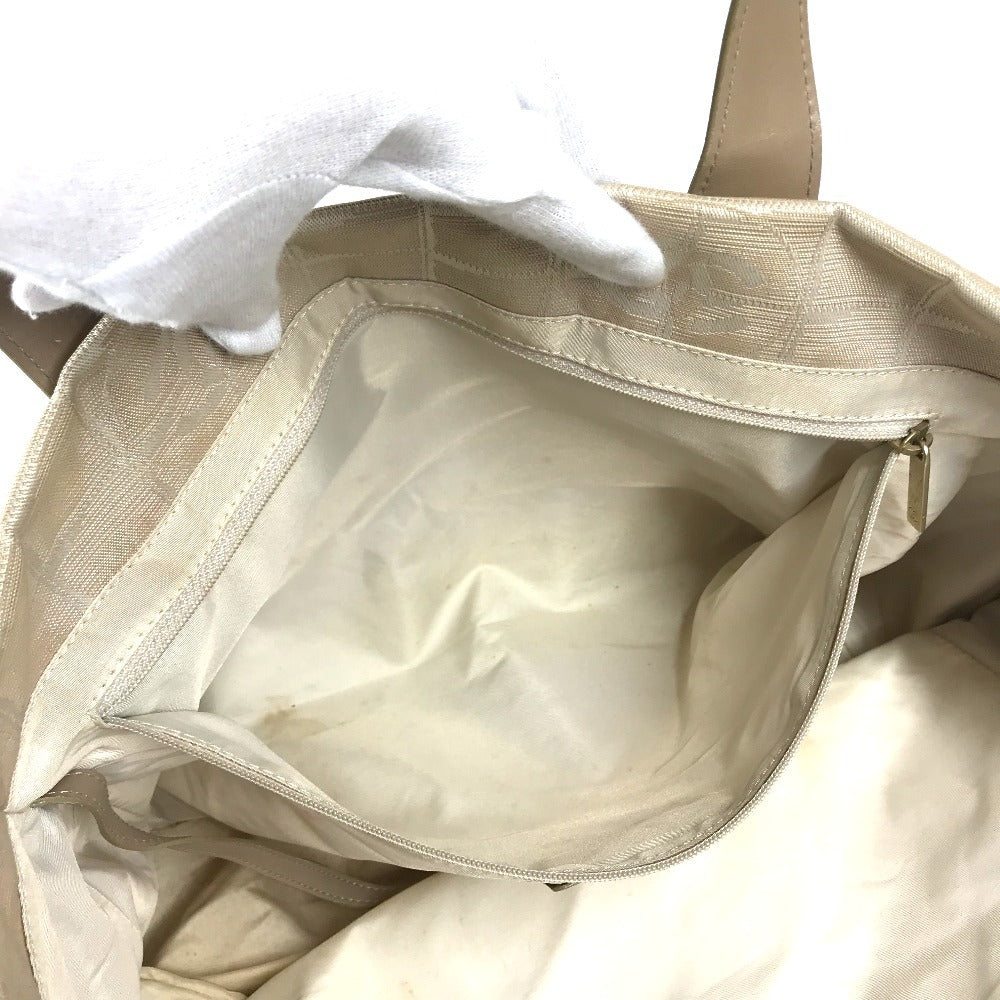 CHANEL A15991 CC CC Mark logo New Travel Line MM New Travel Line MM Shoulder bag, handbag, shoulder bag Tote Bag Leather / Nylon Jacquard Beige Used
