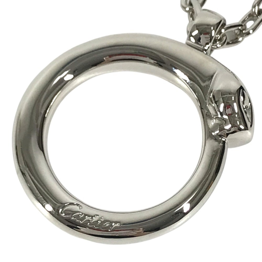 CARTIER Charm Key Holder Bag Charm Panther logo Necklace Choker Chain Necklace Accessory Pendant top Metal Silver Used
