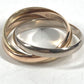 CARTIER K18 Gold 18K Trinity logo Triple-strand accessory jewelry Ring Au750 Gold/Silver Used