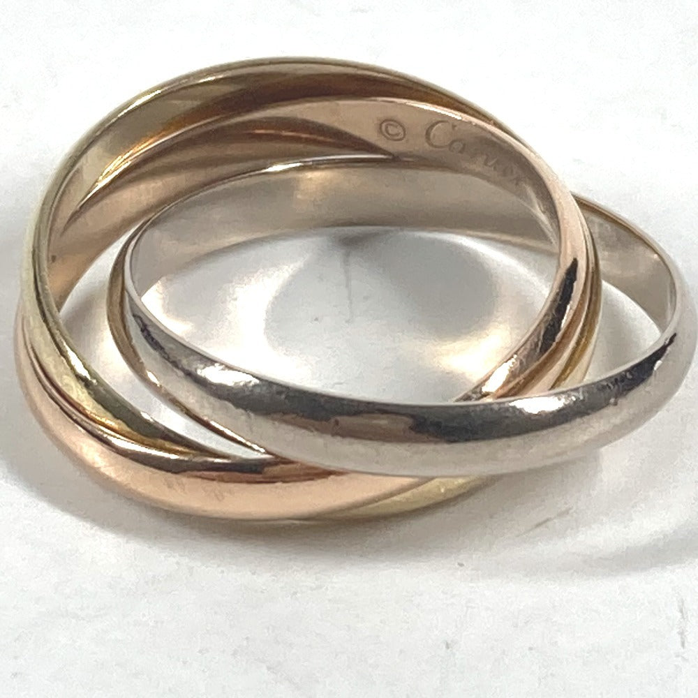 CARTIER K18 Gold 18K Trinity logo Triple-strand accessory jewelry Ring Au750 Gold/Silver Used